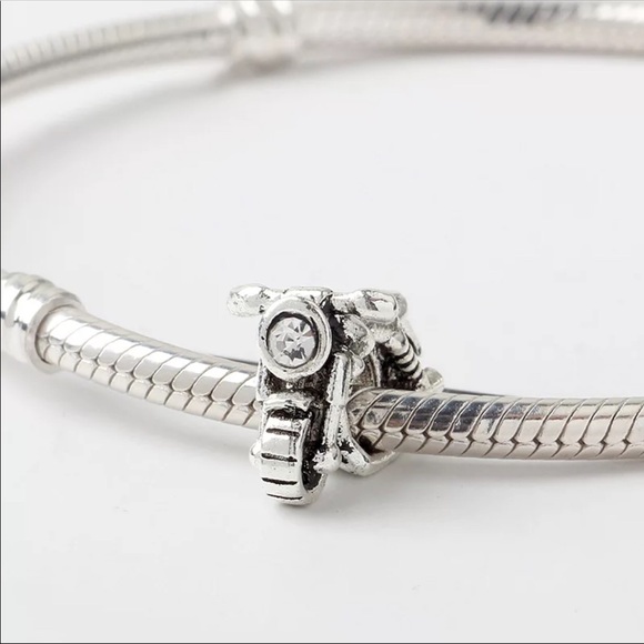Motorcycle Biker Pandora Charm Silver Bracelet Pendant - Picture 3 of 3